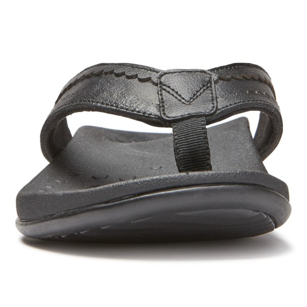 Vionic Sandals Ireland - Ashten Toe Post Sandal Black - Womens Shoes Ireland | XURCQ-9362